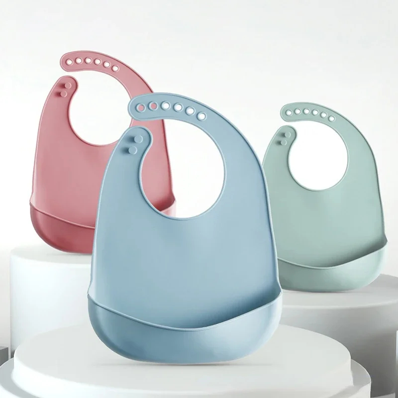 Waterproof Baby Bibs Silicone - 1/3 bavoirs pour bébé réglables et