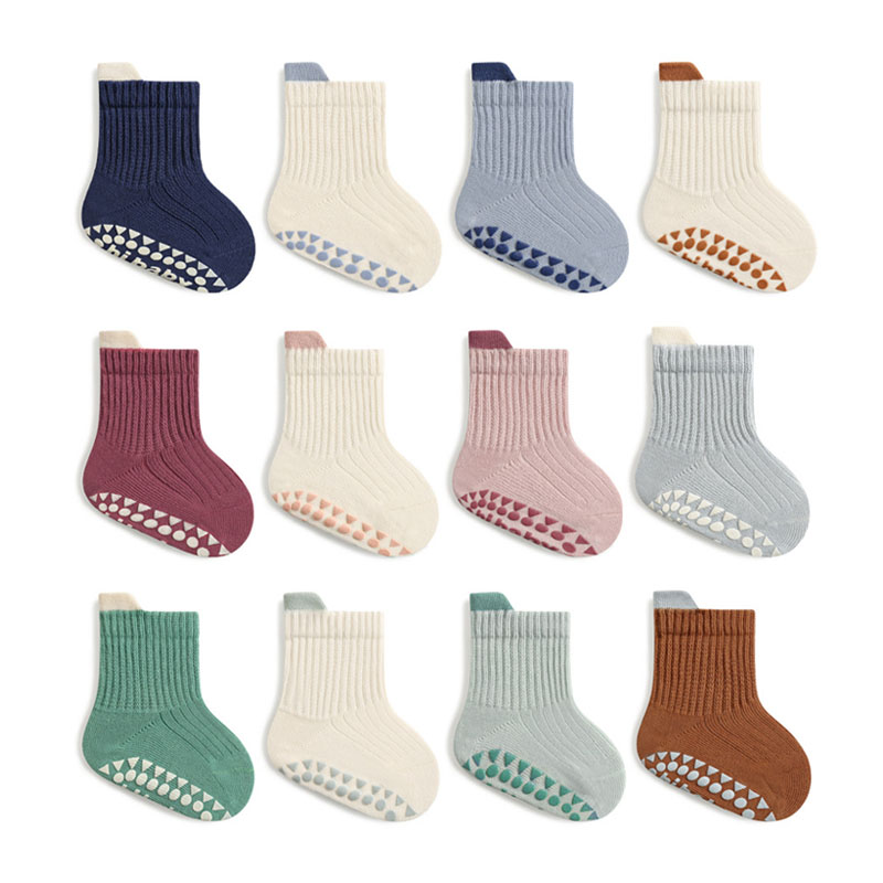 Unisex Baby Socks Non Slip - 3 paires de chaussettes en coton
