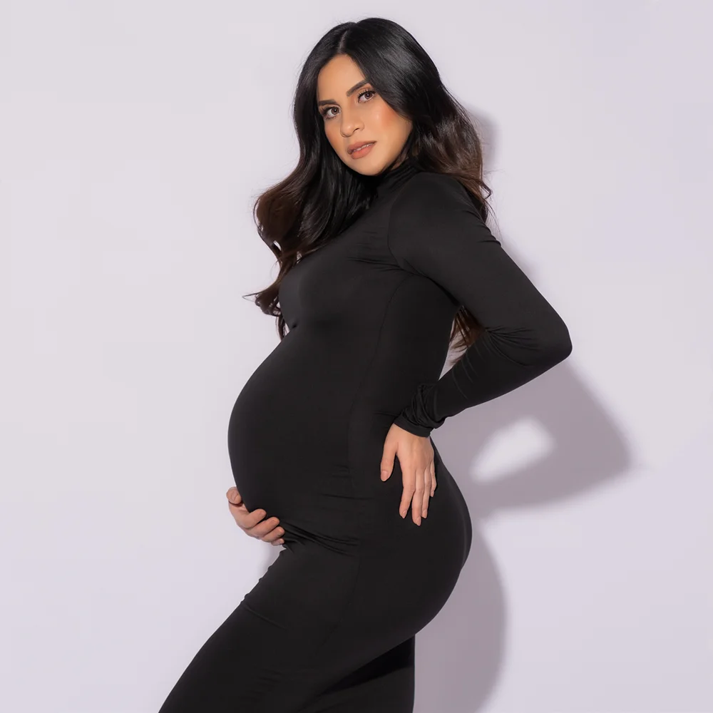 Robe moulante noire à manches  - Maternity Wear avis et prix