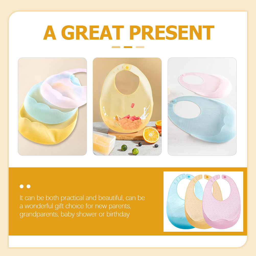 3 bavoirs en silicone pour béb - Waterproof Baby Bibs Silicone avis et prix