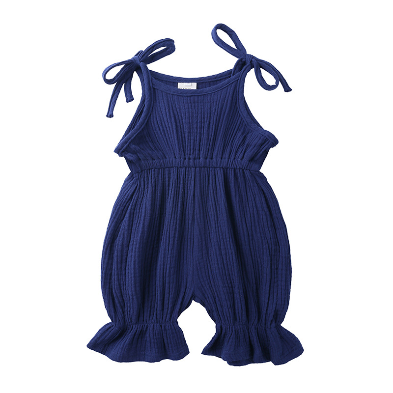 Tenues d'été pour bébés filles - Baby Summer Linen Sleeveless Jumpsuit avis et prix